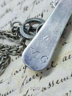 Antique Châtelaine Clasp Solid Silver Floral Decoration 19th Century