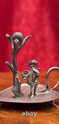 Antique Cherub Figurine Solid Sterling Silver Figure