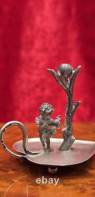 Antique Cherub Figurine Solid Sterling Silver Figure