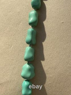 Antique Chinese Export Turquoise Sterling Silver Necklace