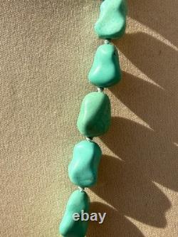 Antique Chinese Export Turquoise Sterling Silver Necklace