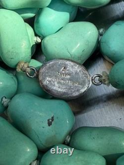 Antique Chinese Export Turquoise Sterling Silver Necklace