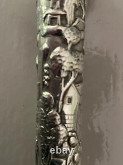 Antique Chinese Silver Cane Handle (1850)