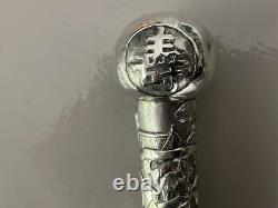 Antique Chinese Silver Cane Handle (1850)