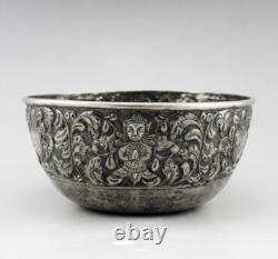 Antique Chinese solid silver bowl, hallmarked, made in China for a Thai order