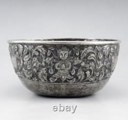 Antique Chinese solid silver bowl, hallmarked, made in China for a Thai order