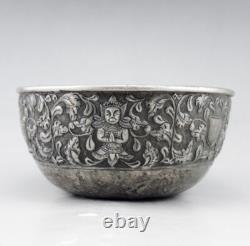 Antique Chinese solid silver bowl, hallmarked, made in China for a Thai order