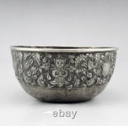 Antique Chinese solid silver bowl, hallmarked, made in China for a Thai order