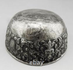 Antique Chinese solid silver bowl, hallmarked, made in China for a Thai order