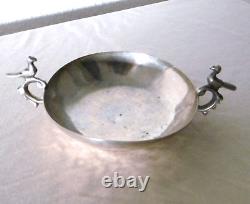 Antique Coupelle In Solid Silver, 2 Handles With Birds