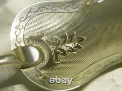Antique Covered Knife and Pie Server, Solid Silver, Guilloché, Minerva, M O