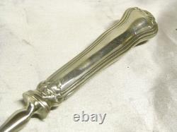 Antique Covered Knife and Pie Server, Solid Silver, Guilloché, Minerva, M O