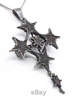 Antique Cross In Solid Silver And Star Of Digne St Vincent Provence Xixeme