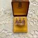 Antique Crown Ring With Beautiful Tourmaline, Sapphire, Solid Silver / Rose Gold Vermeil