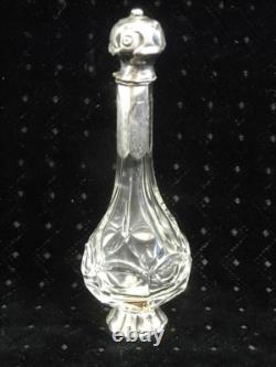 Antique Crystal Silver Plated Perfume Bottle