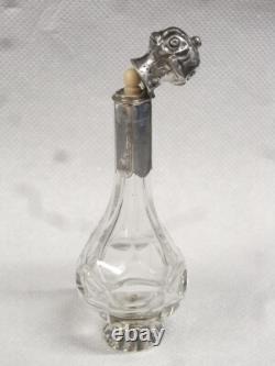 Antique Crystal Silver Plated Perfume Bottle