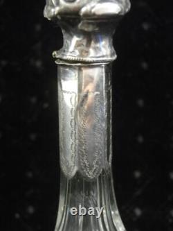 Antique Crystal Silver Plated Perfume Bottle