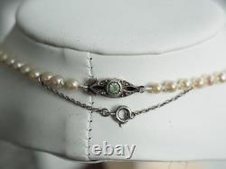 Antique Cultured Pearl Necklace with Solid Silver Clasp