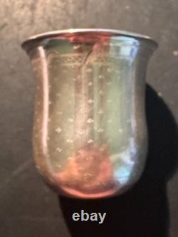 Antique Curon silver sterling cup with decorations and monogram