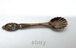 Antique Cut Crystal Salt Cellar Set with Silver Mounts + Vermeil Salt Spoons, 19th Century