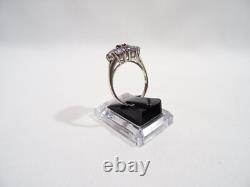 Antique Daisy Ring Solid Silver Set with Cut Stone