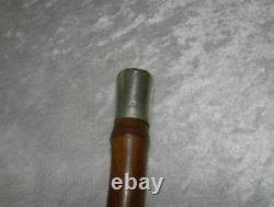 Antique Dandy Cane in Bamboo and Solid Silver Walking Cane