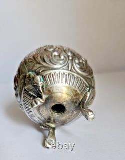 Antique Display Object Silver Pepper Shaker with Ornate Decoration