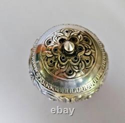 Antique Display Object Silver Pepper Shaker with Ornate Decoration