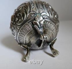 Antique Display Object Silver Pepper Shaker with Ornate Decoration
