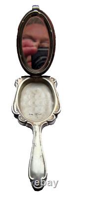 Antique Double-Sided Hand Mirror in Solid Silver 925 Napoleon III
