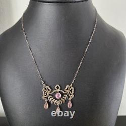 Antique Drapery Necklace Silver Marcasites French Work Late 19th Century Victorian