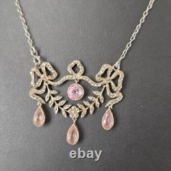 Antique Drapery Necklace Silver Marcasites French Work Late 19th Century Victorian