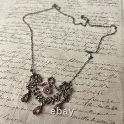 Antique Drapery Necklace Silver Marcasites French Work Late 19th Century Victorian
