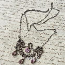 Antique Drapery Necklace Silver Marcasites French Work Late 19th Century Victorian