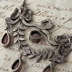 Antique Drapery Necklace Silver Marcasites French Work Late 19th Century Victorian