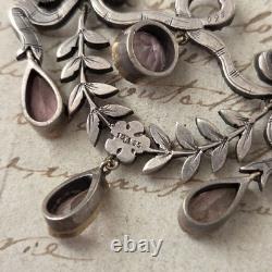 Antique Drapery Necklace Silver Marcasites French Work Late 19th Century Victorian