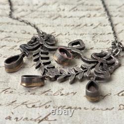 Antique Drapery Necklace Silver Marcasites French Work Late 19th Century Victorian
