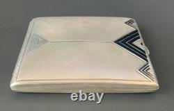 Antique Enamelled Silver Cigarette Case Art Deco Period