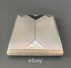 Antique Enamelled Silver Cigarette Case Art Deco Period
