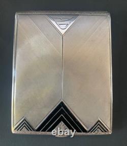 Antique Enamelled Silver Cigarette Case Art Deco Period