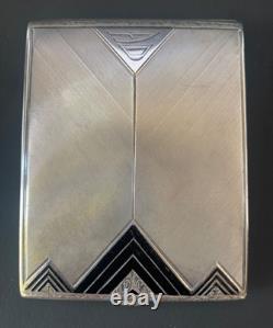 Antique Enamelled Silver Cigarette Case Art Deco Period