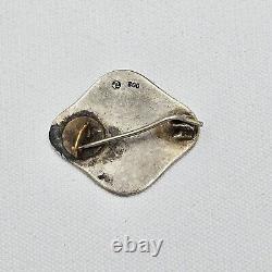 Antique Enamelled Solid Silver Brooch