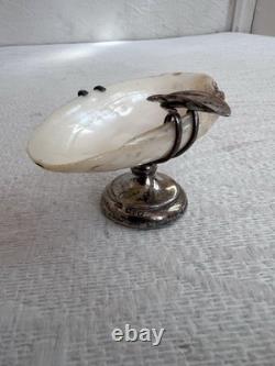 Antique English Solid Silver Shell Ashtray