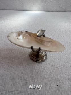 Antique English Solid Silver Shell Ashtray