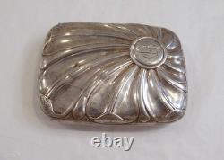 Antique English silver visiting card case with shell decoration, CD