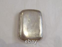 Antique English silver visiting card case with shell decoration, CD