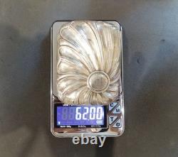 Antique English silver visiting card case with shell decoration, CD