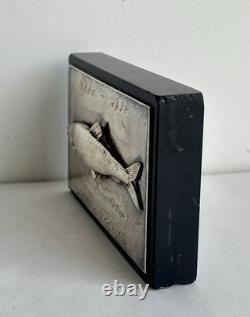 Antique Fishing Trophy Silver Fish Sculpture Sterling Silver 800