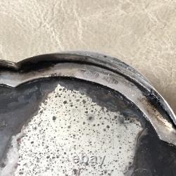 Antique Floral Decor Engraved Solid Silver Powder Box