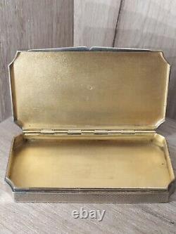 Antique Foreign Solid Silver Guilloché and Blue Enamel Box (935)